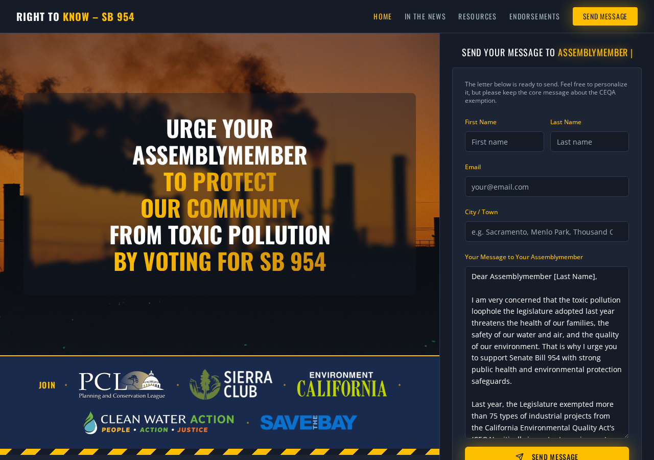 SB 954 website screenshot